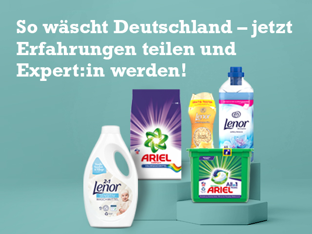 Jetzt Umfrage ausfüllen und P&G Marktforscher:in werden